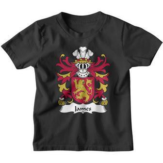 James Family Crest Welsh Family Crests Youth T-shirt - Thegiftio UK