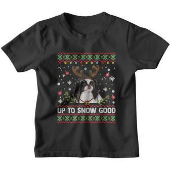 Japanese Chin Dog Reindeer Ugly Christmas Sweater Cool Gift Youth T-shirt - Monsterry DE