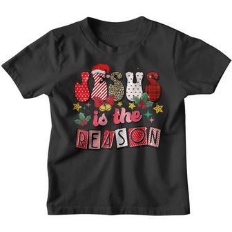 Jesus Is The Reason For The Season Funny Christmas Groovy Youth T-shirt - Thegiftio UK