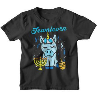 Jewnicorn Jew Unicorn Cute Hanukkah Pajamas Chanukah Pj Girl Youth T-shirt - Thegiftio UK