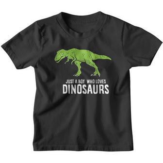 Just A Boy Who Loves Dinosaurs Cute Dinosaur Youth T-shirt - Thegiftio UK