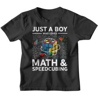 Just A Boy Who Loves Math And Speedcubing Funny Puzzle Youth T-shirt | Mazezy AU