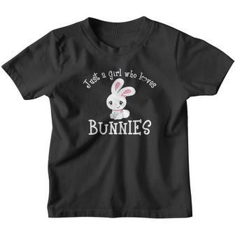 Just A Girl Who Loves Bunnies Bunny Mom Rabbit Pet Owner Kid Youth T-shirt - Thegiftio UK