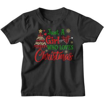 Just A Girl Who Loves Christmas Happy Merry Christmas Youth T-shirt - Thegiftio UK