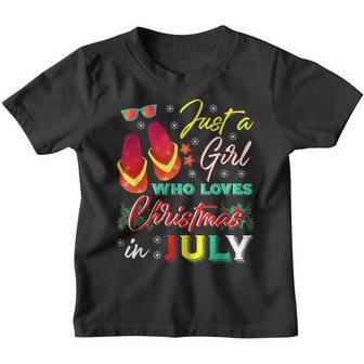Just A Girl Who Loves Christmas In July Youth T-shirt - Thegiftio UK