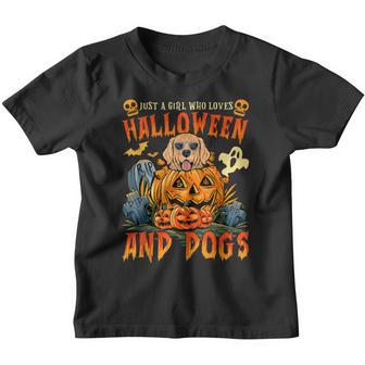 Just A Girl Who Loves Halloween And Dogs Youth T-shirt - Thegiftio UK