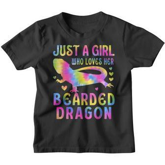 Just A Girl Who Loves Her Bearded Dragon Tie Dey Youth T-shirt - Thegiftio UK