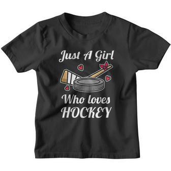 Just A Girl Who Loves Hockey Ice Hockey Girl Jersey Youth T-shirt - Thegiftio UK