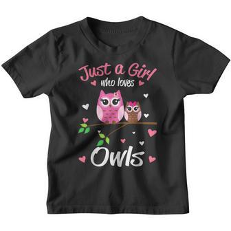 Just A Girl Who Loves Owls Gift For Owls Lover Youth T-shirt - Thegiftio UK