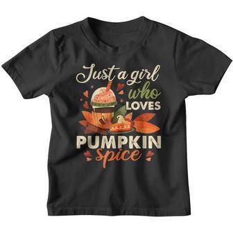 Just A Girl Who Loves Pumpkin Spice Lattes Youth T-shirt - Thegiftio UK