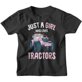 Just A Girl Who Loves Tractors Farm Girls Kids Youth T-shirt - Thegiftio UK