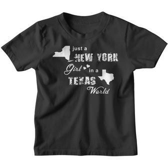 Just A New York Girl In A Texas World T Printing Youth T-shirt - Thegiftio UK