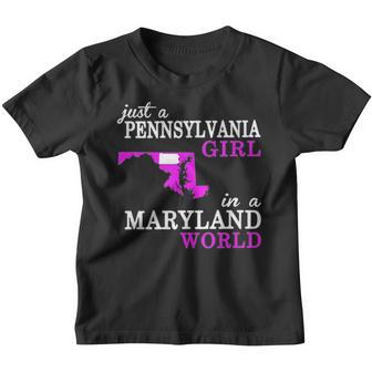 Just A Pennsylvania Girl In A Maryland World T Youth T-shirt - Thegiftio UK