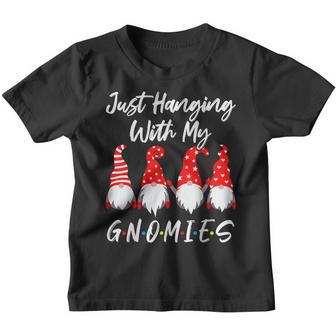 Just Hanging With My Gnomies Christmas Gnome Pajama Youth T-shirt - Thegiftio UK
