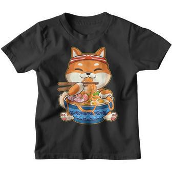 Kawaii Cute Anime Shiba Inu Dog Otaku Japanese Ramen Noodle Youth T-shirt - Thegiftio UK