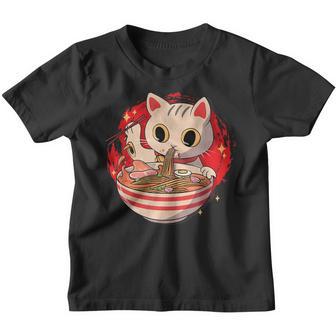 Kawaii Ramen Cat Lover Japanese Neko Noodle Anime Gift Girls Youth T-shirt - Thegiftio UK