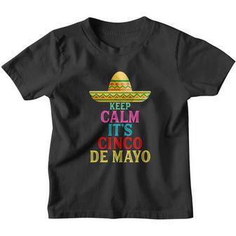 Keep Calm Its Cinco De Mayo Graphic Basic Youth T-shirt - Thegiftio UK