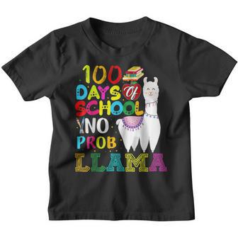 Kids 100 Days Of School Llama Funny Back To School Llama Youth T-shirt - Thegiftio UK
