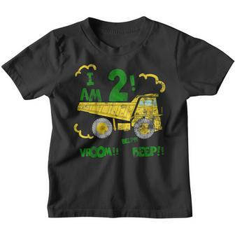 Kids 2Nd Birthday Dump Truck Boys 2 Year Birthday Tee Youth T-shirt | Mazezy