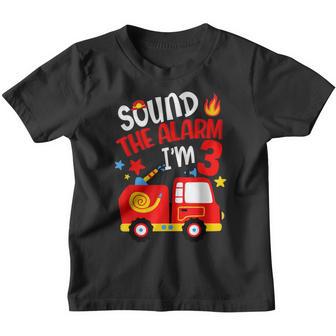 Kids 3 Year Old Firefighter Birthday Party Fire Truck 3Rd Youth T-shirt - Thegiftio UK