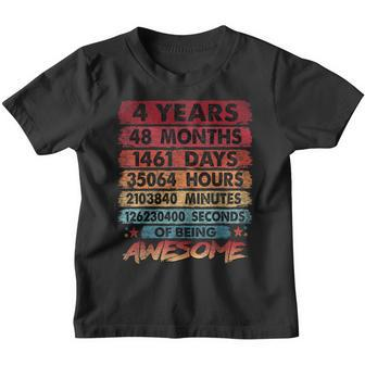 Kids 4Th Birthday 4 Years Old Vintage Retro 48 Months  Youth T-shirt