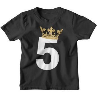 Kids 5Th Birthday Boy Prince Crown Youth T-shirt | Mazezy