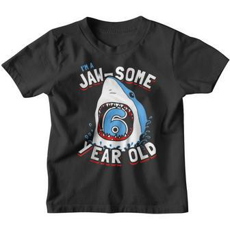 Kids 6Th Birthday Boys Shark  | Jaw-Some 6 Year Old Youth T-shirt