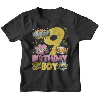 Kids 9 Year Old Retro Vintage Comic Style Birthday 9Th Boys Youth T-shirt - Thegiftio UK