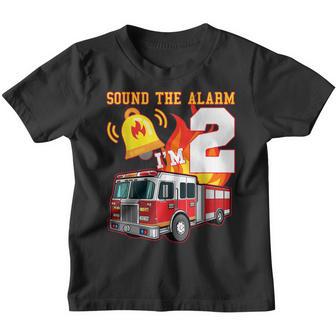 Kids Fire Truck 2Nd Birthday Boy Firefighter 2 Year Old Youth T-shirt - Thegiftio UK