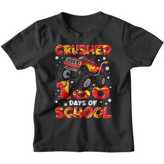 Kids First Grader Monster Truck Crushed 100 Days Of School Youth T-shirt - Thegiftio UK