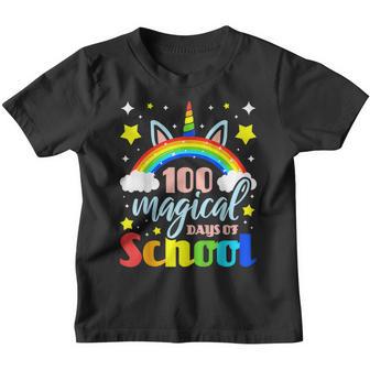 Kids Girls 100 Magical Days Of School First Grader Unicorn Youth T-shirt - Thegiftio UK