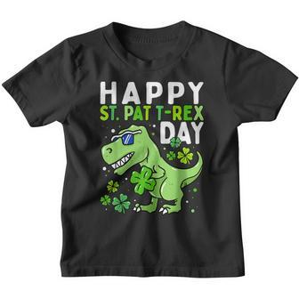 Kids Happy St Pat Trex Day Dino St Patricks Day Toddler Boys Youth T-shirt - Thegiftio UK