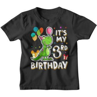 Kids Its My 3Rd Birthday Happy 3 Year Dinosaur Shirts Girl Boy Youth T-shirt | Mazezy