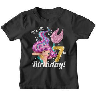 Kids Its My 7Th Birthday Mermaid 7 Year Old Girls Gift Youth T-shirt | Mazezy