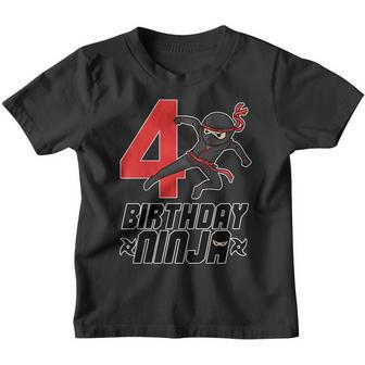 Kids Kids 4Th Birthday Ninja For Boys 4 Year Birthday Tee Youth T-shirt | Mazezy