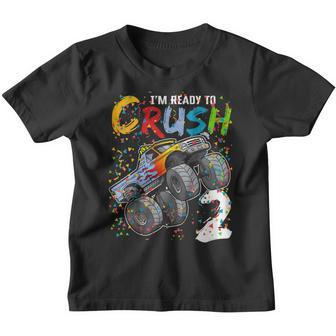 Kids Kids Im Ready To Crush 2 Monster Truck 2Nd Birthday Youth T-shirt | Mazezy