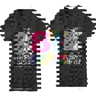 Kids Omg Its My 8Th Birthday Unicorn Dabbing Youth T-shirt | Mazezy