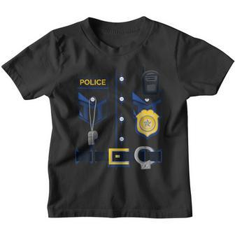Kids Police Officer Costume - Halloween Outfit Blue Police Youth T-shirt | Mazezy