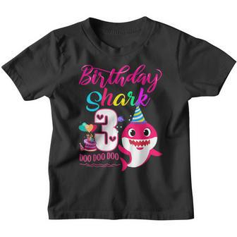 Kids Shark 3 Years Old 3Rd Birthday Doo Doo Youth T-shirt | Mazezy