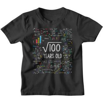 Kids Square Root Of 100 10Th Birthday 10 Year Old Gifts Math Bday Youth T-shirt | Mazezy