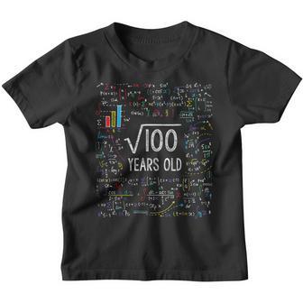 Kids Square Root Of 100 10Th Birthday 10 Year Old Gifts Math Youth T-shirt - Thegiftio UK