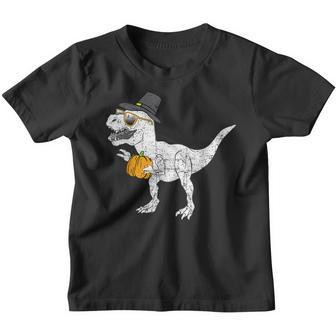 Kids Turkey T Rex Dinosaur Toddler Thanksgiving Outfit Boy Youth T-shirt - Thegiftio UK