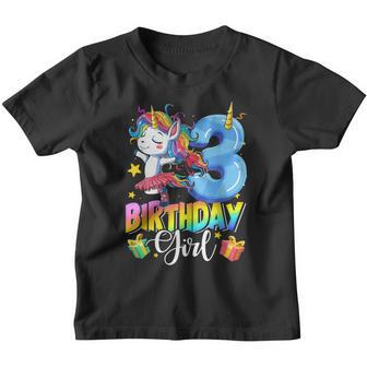 Kids Unicorn 3Rd Birthday Girl 3 Years Old Funny Party V2 Youth T-shirt - Thegiftio UK