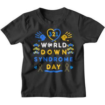 Kids World Down Syndrome Day Awareness Socks Ribbon March 21  Youth T-shirt