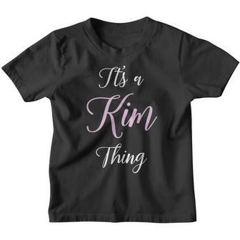 Kim Name Personalized Women Cute Pink Girl Custom Kimberly Youth T-shirt - Thegiftio UK