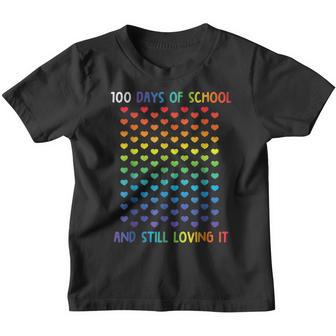 Kindergarten 100 Days Of School Hearts Teacher Kids Youth T-shirt - Thegiftio UK