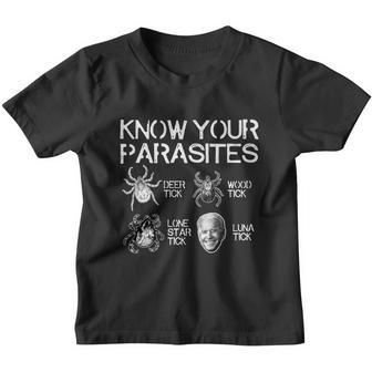 Know Your Parasites Tick Biden On Back Tshirt Youth T-shirt - Monsterry DE
