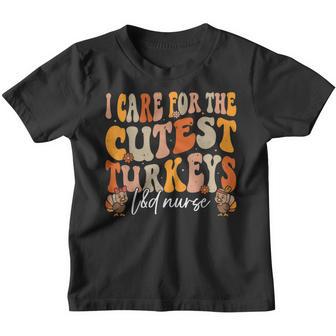 Labor And Delivery Nurse Turkeys Thanksgiving Groovy Nurse Youth T-shirt - Thegiftio UK