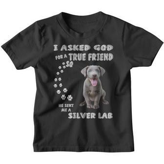 Labrador Retriever Dog Quote Mom Dad Print Cute Silver Lab Youth T-shirt - Thegiftio UK