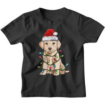 Labrador Santa Christmas Tree Lights Xmas Boys Dog Dogmas Youth T-shirt - Seseable
